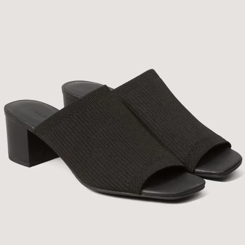 Everlane Glove Mule ReKnit Black Square Toe Block Heel Size 10.5 Sustainable - Picture 8 of 8
